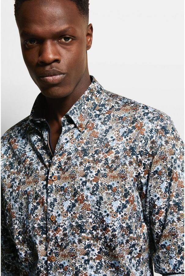 Bugatti Overhemd met lange mouwen met bloe dessin - Foto 5