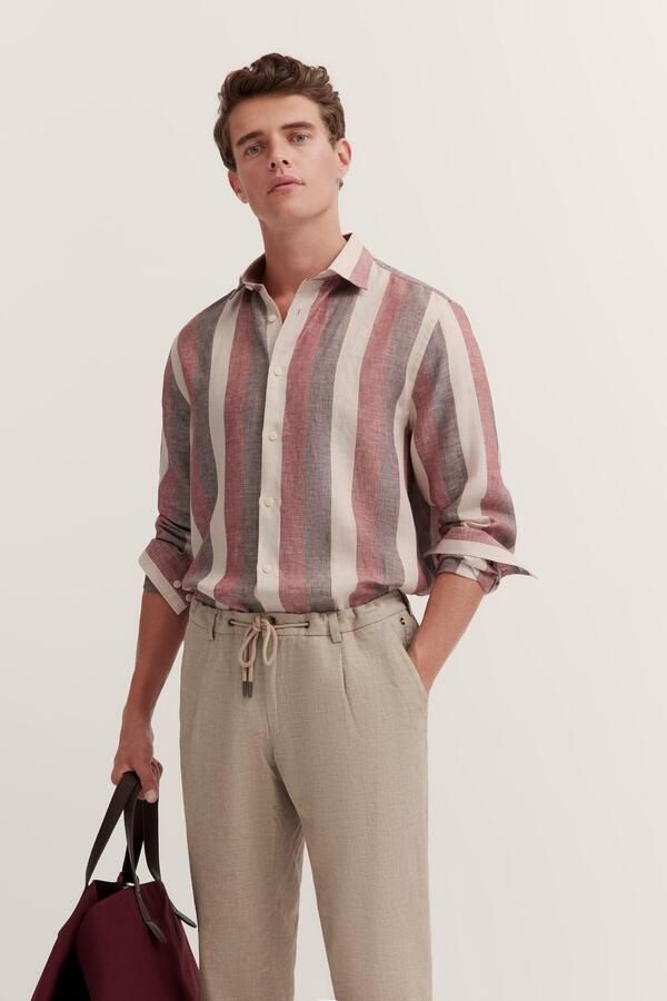 Bugatti Overhemd met lange mouwen met blokstrepen - Foto 7