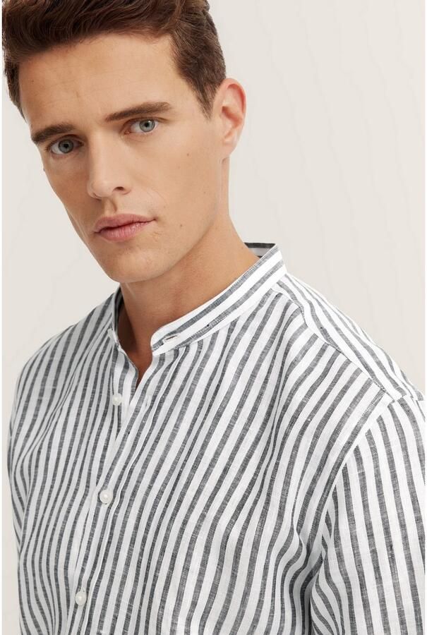 Bugatti Overhemd met lange mouwen met darijn-kraag - Foto 4