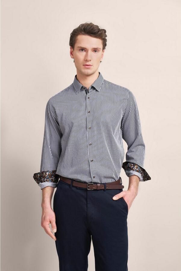 Bugatti Overhemd met lange mouwen met strepen - Foto 8