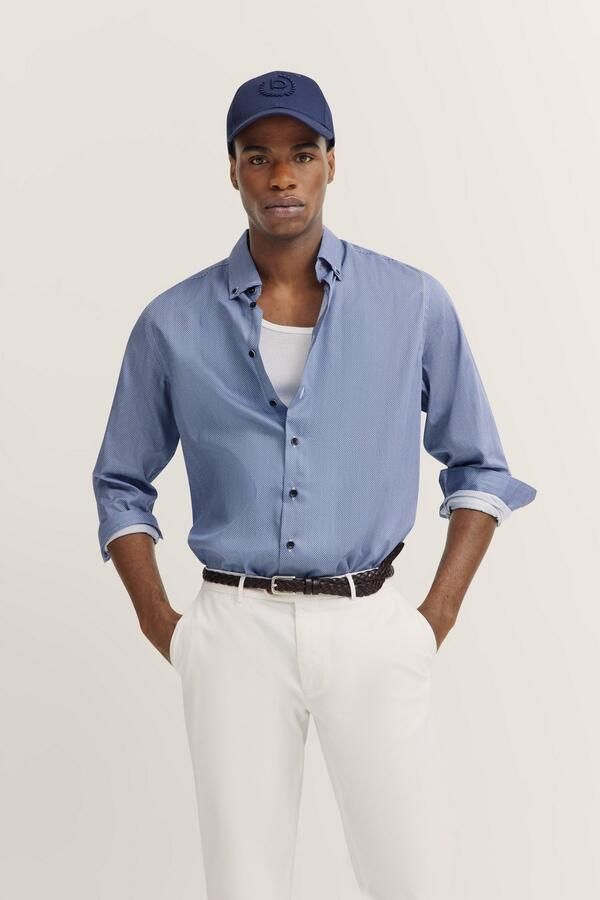 Bugatti Overhemd met lange mouwen van katoen en in satijnlook - Foto 8