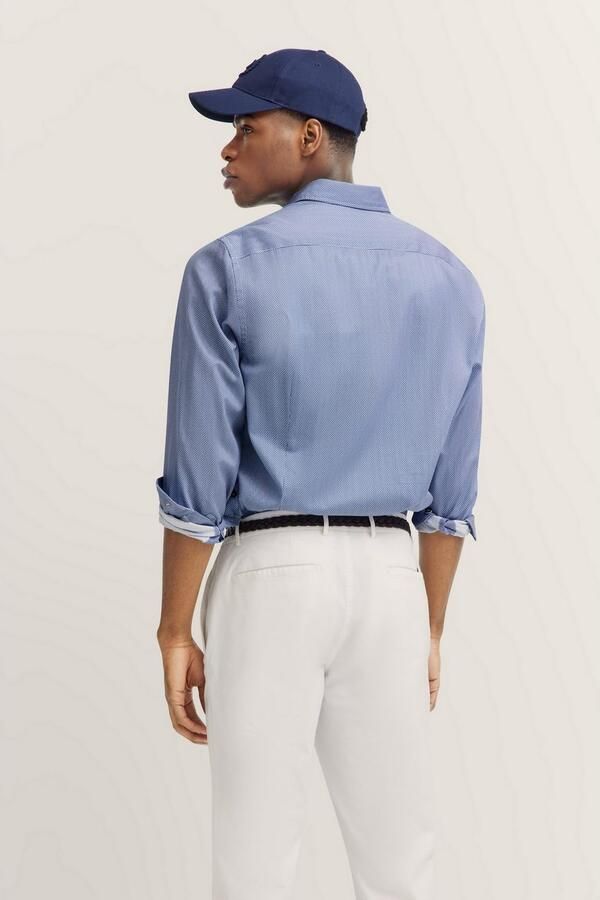 Bugatti Overhemd met lange mouwen van katoen en in satijnlook - Foto 5