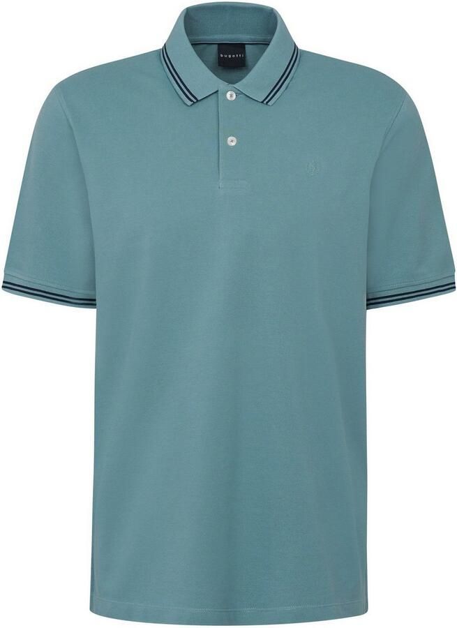 Bugatti Poloshirt met contraststrepen en borstborduursel - Foto 2