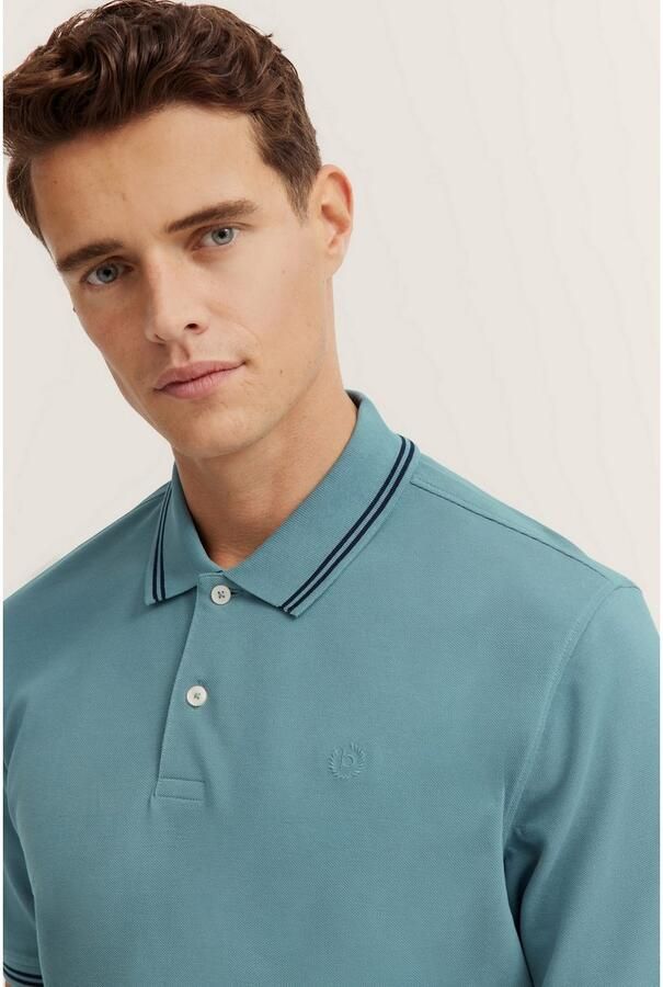 Bugatti Poloshirt met contraststrepen en borstborduursel - Foto 5