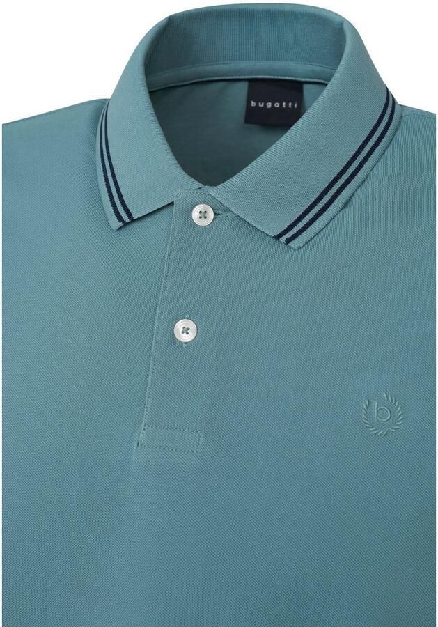 Bugatti Poloshirt met contraststrepen en borstborduursel - Foto 3