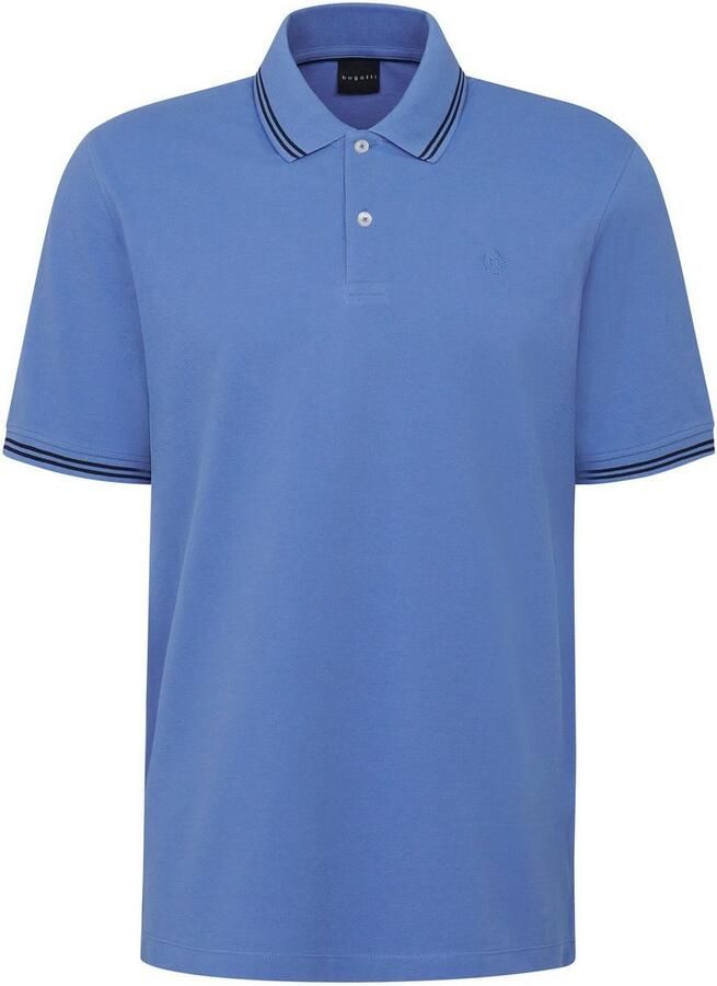 Bugatti Poloshirt met contraststrepen en borstborduursel - Foto 3