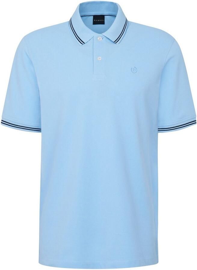 Bugatti Poloshirt met contraststrepen en borstborduursel - Foto 2