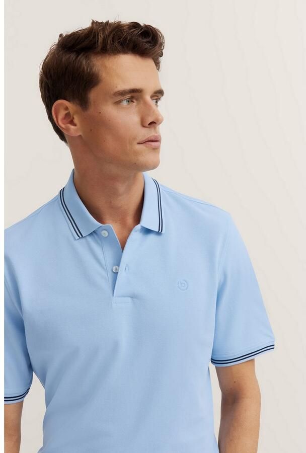 Bugatti Poloshirt met contraststrepen en borstborduursel - Foto 4