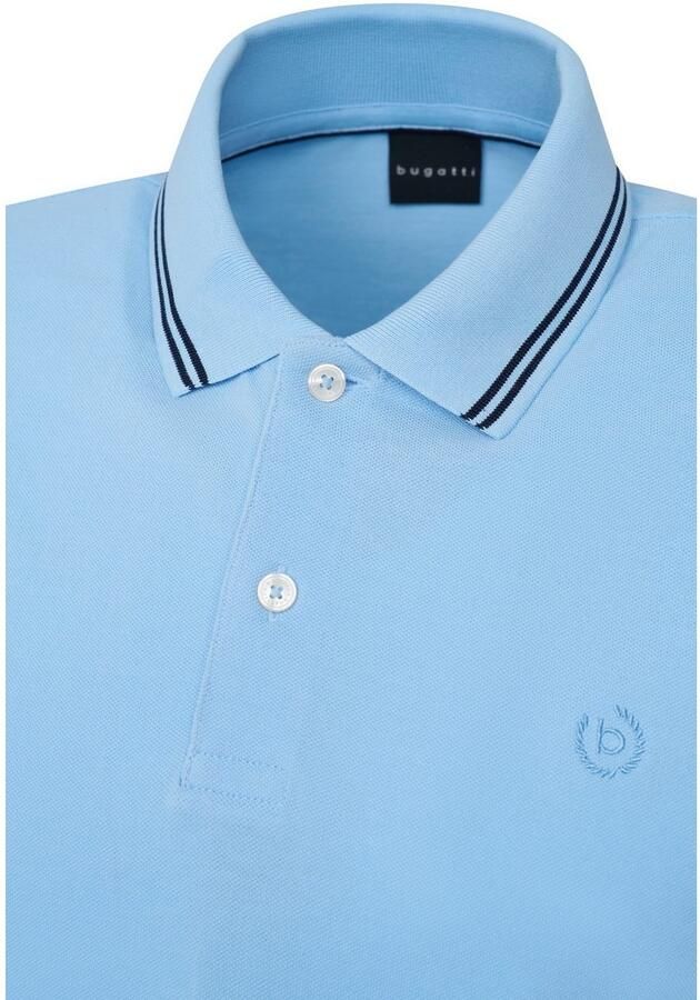 Bugatti Poloshirt met contraststrepen en borstborduursel - Foto 3