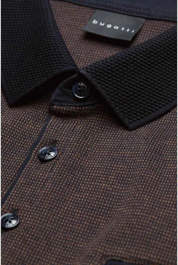 Bugatti Poloshirt met lange mouwen in 2-tone-look - Foto 4