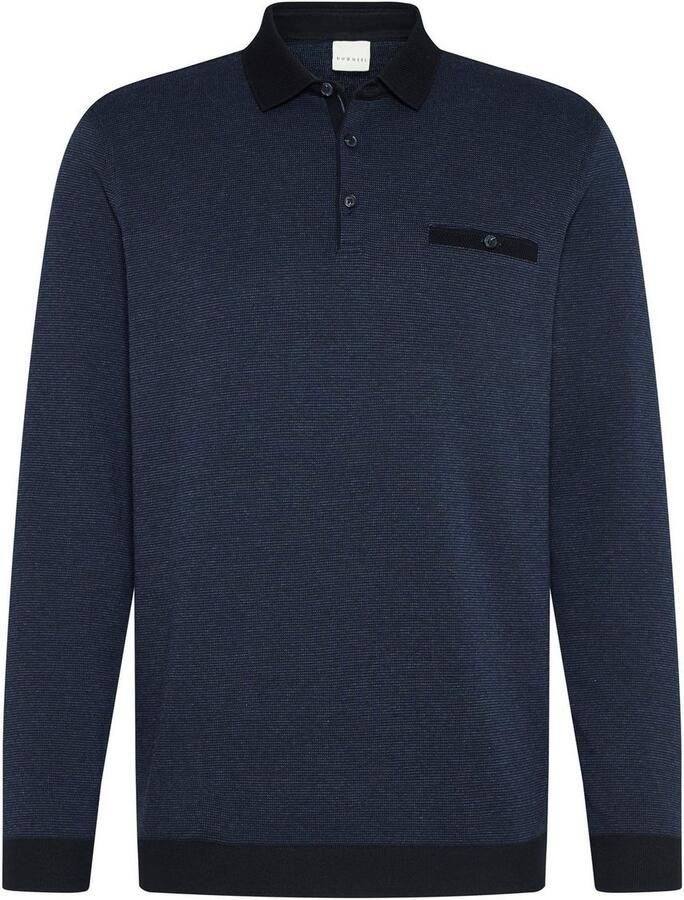 Bugatti Poloshirt met lange mouwen in 2-tone-look