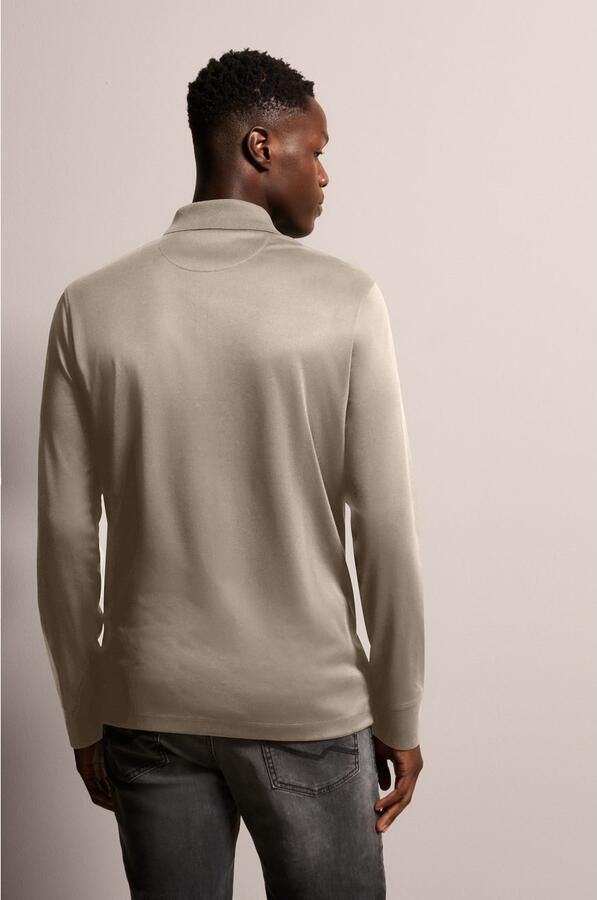 Bugatti Poloshirt met lange mouwen met fijne tweekleurige structuuruitstraling - Foto 3