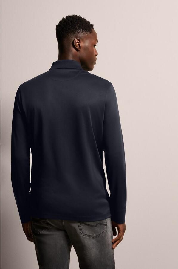 Bugatti Poloshirt met lange mouwen met fijne tweekleurige structuuruitstraling - Foto 2