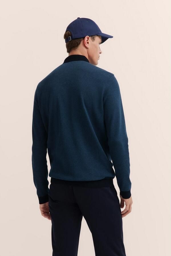 Bugatti Poloshirt met lange mouwen met structuurkraag - Foto 4