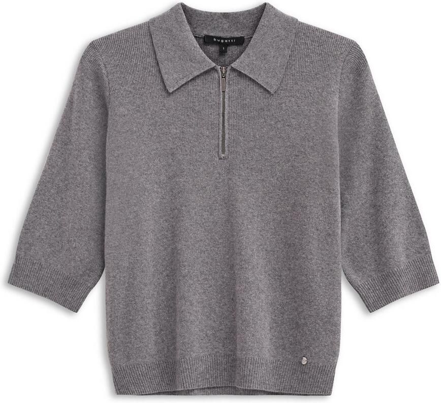 Bugatti Poloshirt met ritssluiting & overhemdkraag