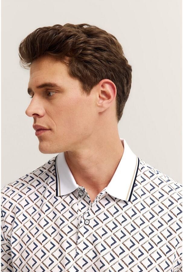 Bugatti Regular fit poloshirt in all-over look - Foto 4