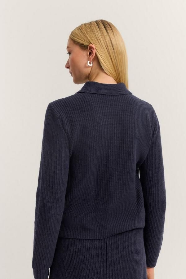 Bugatti Schipperstrui Kasjmier-mix zacht & edel met polokraag en korte rits - Foto 4
