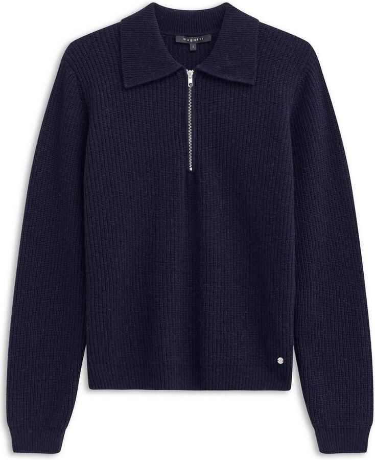 Bugatti Schipperstrui Kasjmier-mix zacht & edel met polokraag en korte rits - Foto 2