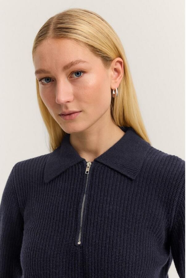 Bugatti Schipperstrui Kasjmier-mix zacht & edel met polokraag en korte rits - Foto 3