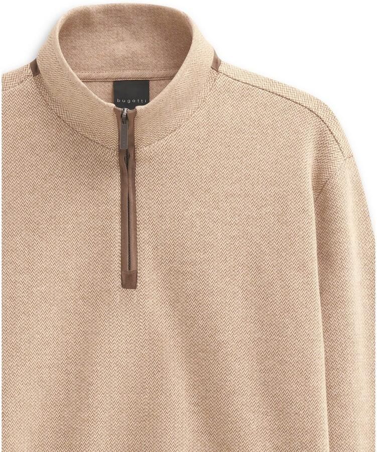 Bugatti Schipperstrui MODERN FIT korte ritssluiting opstaande kraag