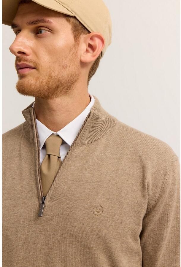 Bugatti Schipperstrui Regular fit van katoen met ritssluiting