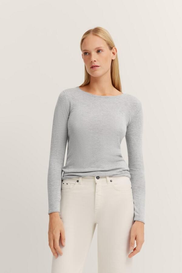 Bugatti Shirt met lange mouwen met ronde hals en lange mouwen - Foto 5