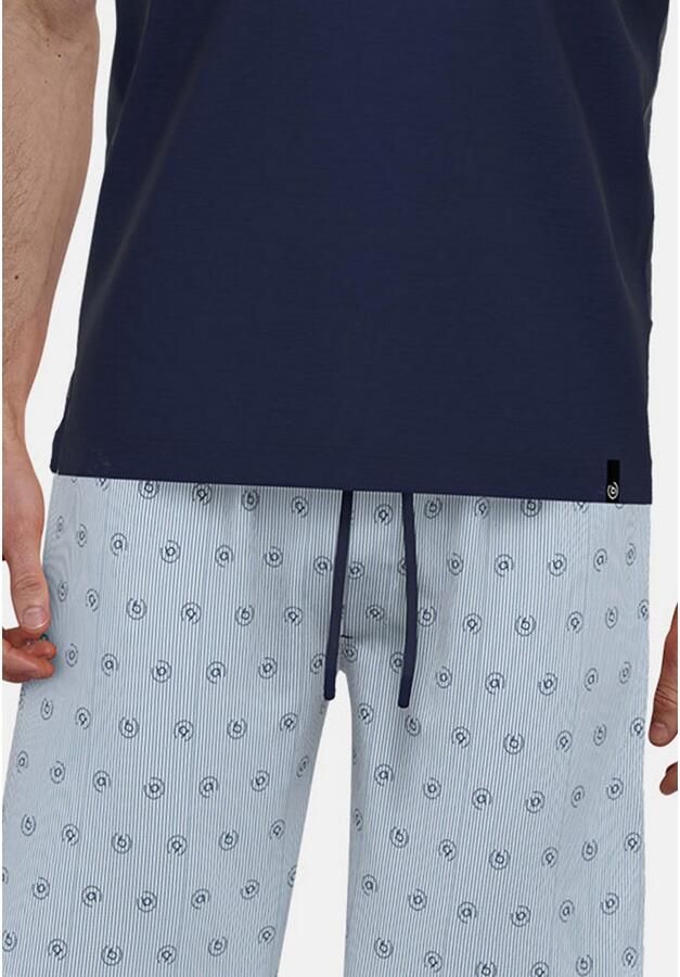 Bugatti Shortama Florence V-hals korte mouw korte broek met logo (2-delig)