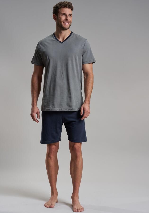 Bugatti Shortama Genua V-hals korte mouw korte broek zacht comfortabel (2-delig) - Foto 3