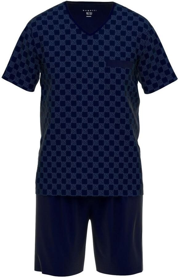 Bugatti Shortama Modena V-hals korte mouw korte broek comfortabel katoenmix zacht comfortabel (2-delig) - Foto 2