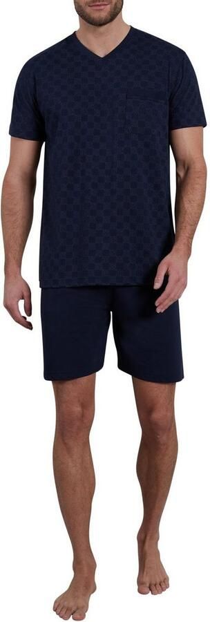 Bugatti Shortama Modena V-hals korte mouw korte broek comfortabel katoenmix zacht comfortabel (2-delig) - Foto 4