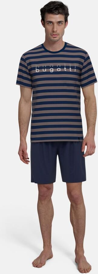 Bugatti Shortama Turijn Ronde hals korte mouw korte broek streepdesign katoenmix (2-delig) - Foto 5