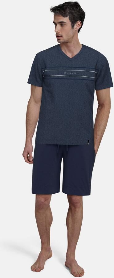 Bugatti Shortama Turijn V-hals korte mouw korte broek met logo katoenmix (2-delig) - Foto 5