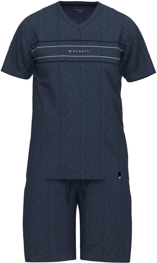 Bugatti Shortama Turijn V-hals korte mouw korte broek met logo katoenmix (2-delig) - Foto 3