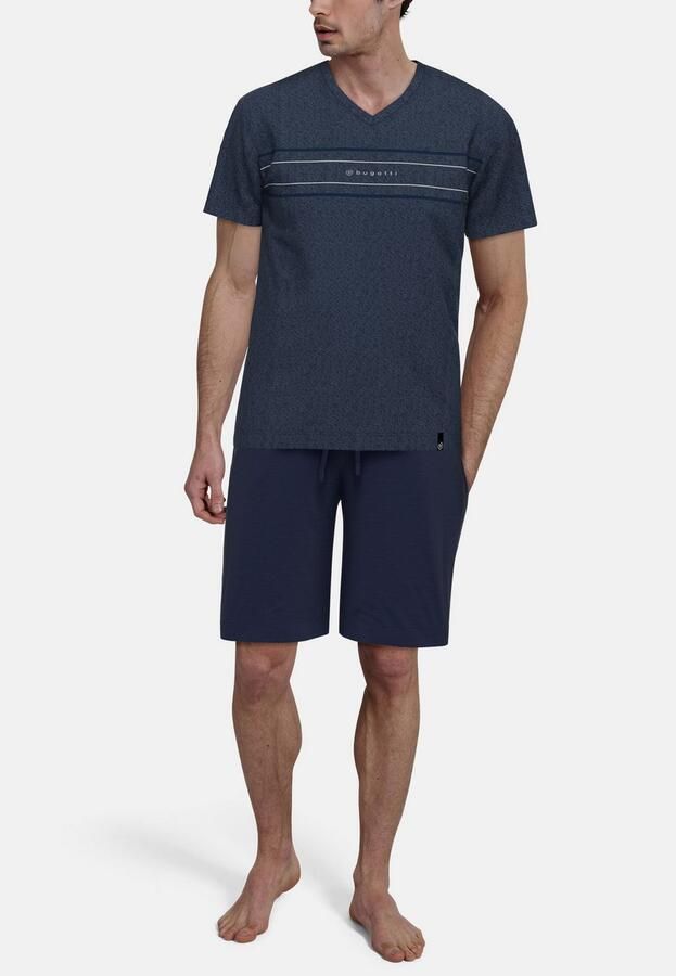 Bugatti Shortama Turijn V-hals korte mouw korte broek met logo katoenmix (2-delig) - Foto 2