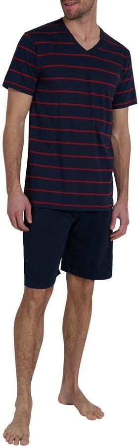 Bugatti Shortama V-hals lange mouw lange broek streepdesign katoenmix (2-delig) - Foto 5