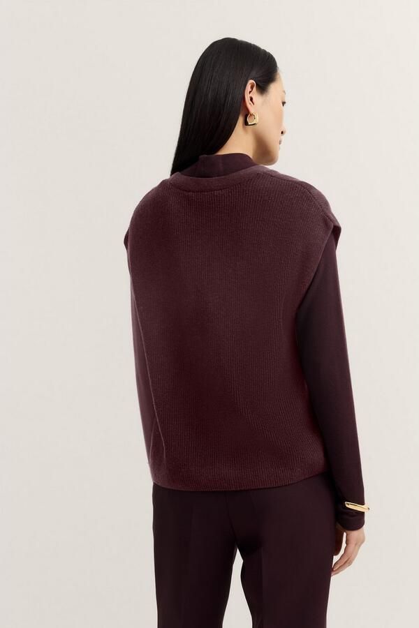 Bugatti Slip-over Kaschmir-Mix met v-hals veelzijdig te combineren - Foto 4