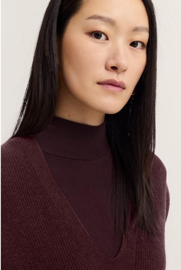 Bugatti Slip-over Kaschmir-Mix met v-hals veelzijdig te combineren - Foto 3