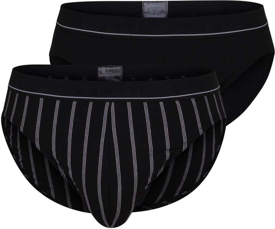 Bugatti Slip Sport slip 2-pack ade d basic comfortabel hoog uitgesneden beenvorm logoband (Set van 2) - Foto 2