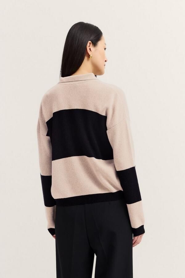 Bugatti Trui met polokraag Gestreept van een kasjmiermix met knoopsluiting - Foto 4