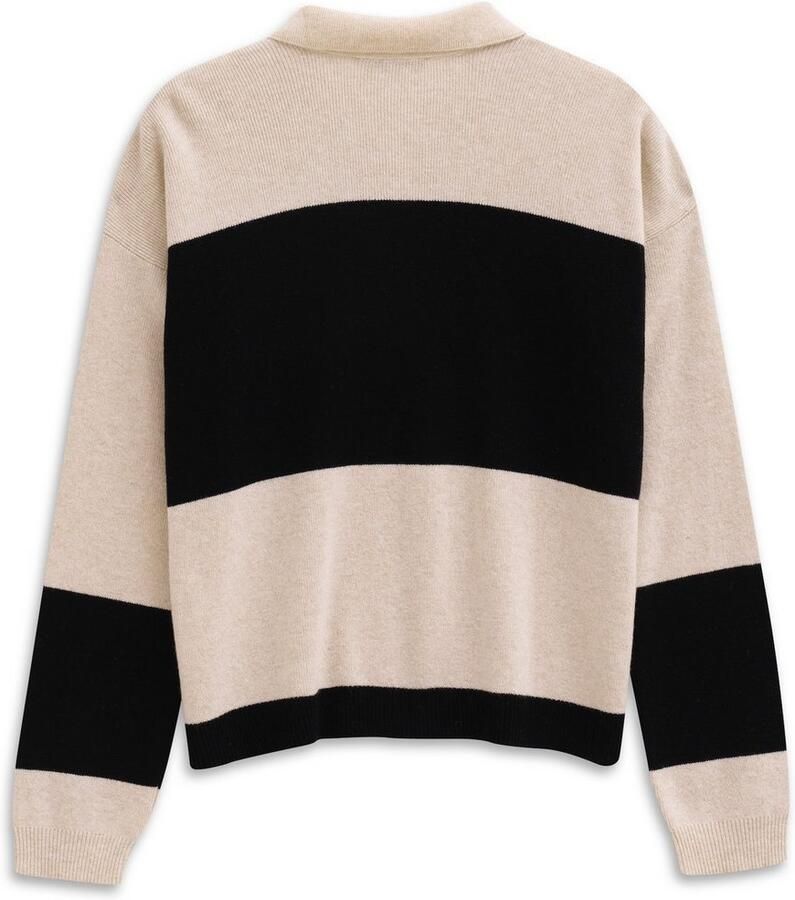 Bugatti Trui met polokraag Gestreept van een kasjmiermix met knoopsluiting