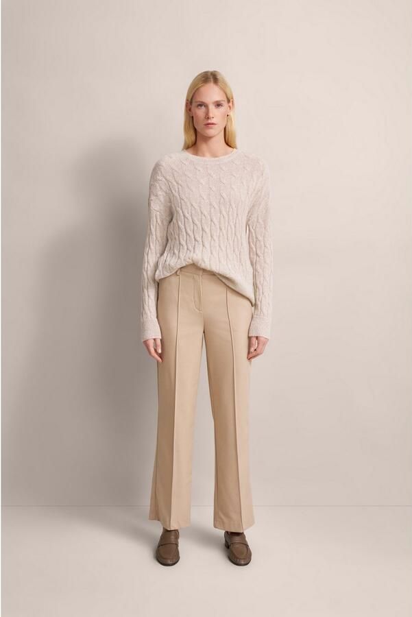 Bugatti Trui met ronde hals met kabelpatroon - Foto 4