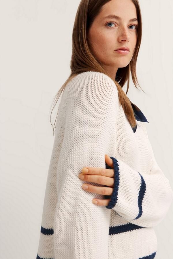 Bugatti Trui met ronde hals met streepdessin - Foto 4