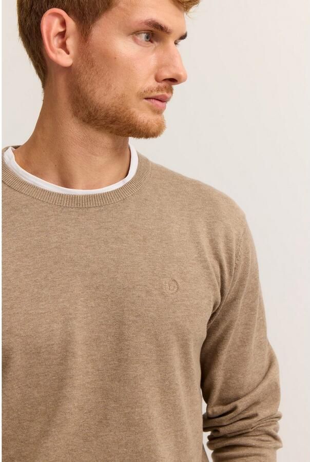 Bugatti Trui met ronde hals Regular fit Basic Essential van zuiver katoen