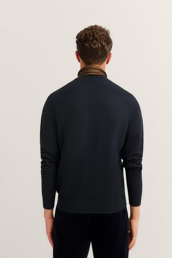 Bugatti Trui met ronde hals Regular fit van katoen kasjmier-mix - Foto 4