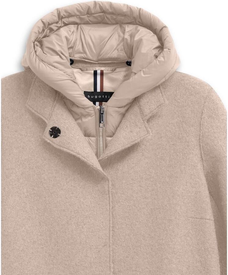 Bugatti Wollen jas MODERN FIT met capuchon & uitneembaar vest