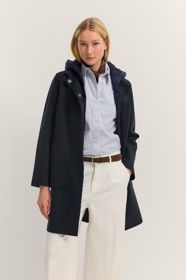 Bugatti Wollen jas MODERN FIT met capuchon & uitneembaar vest - Foto 8