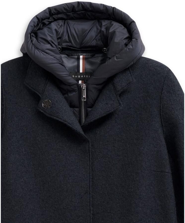 Bugatti Wollen jas MODERN FIT met capuchon & uitneembaar vest