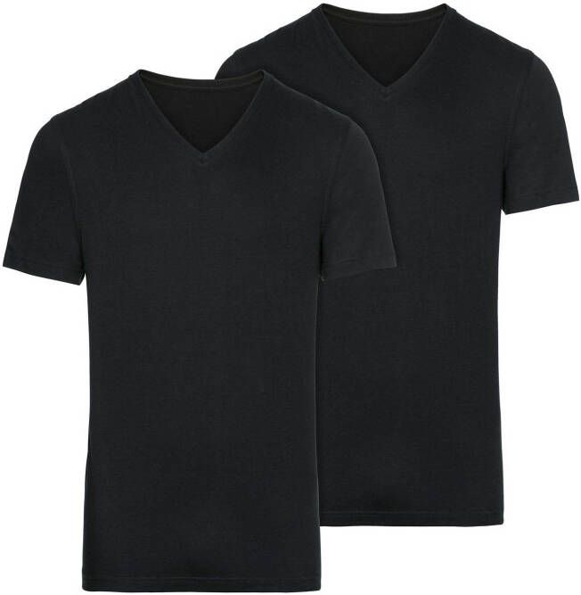 Bugatti T-shirt heren T-shirt effen 2-pack (Set van 2)