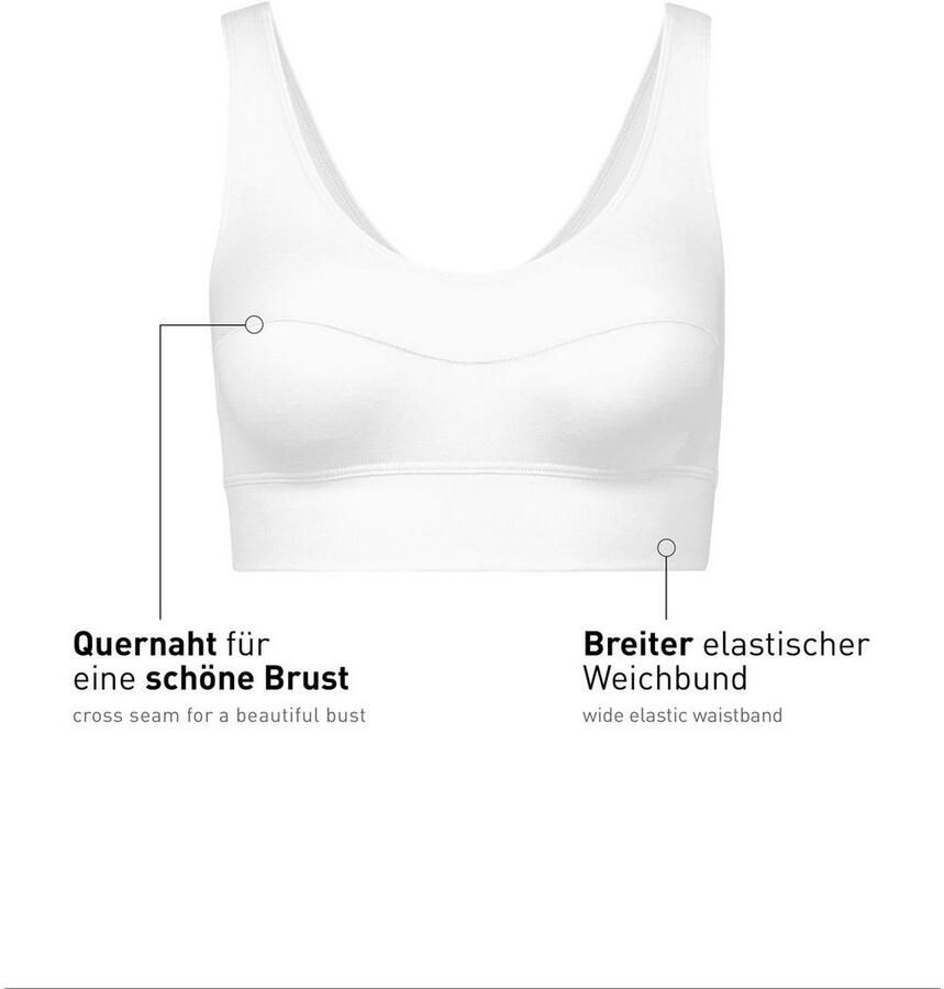 CALIDA Bustier Elastic brede onderborstband zonder beugel katoenmix