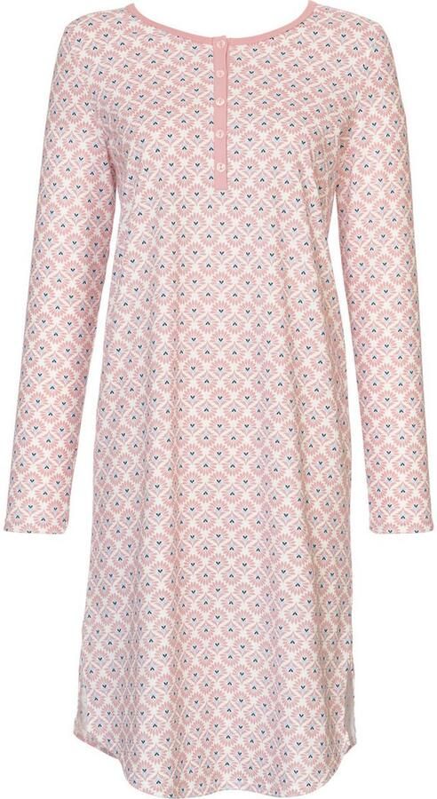 CALIDA Nachthemd Lovely Night zacht pure cotton single jersey kwaliteit knoopsluiting lange mouw - Foto 4